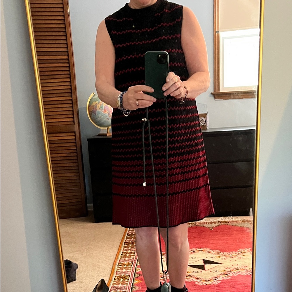 NIC+ZOE Black and Red Patterned Mini Dress